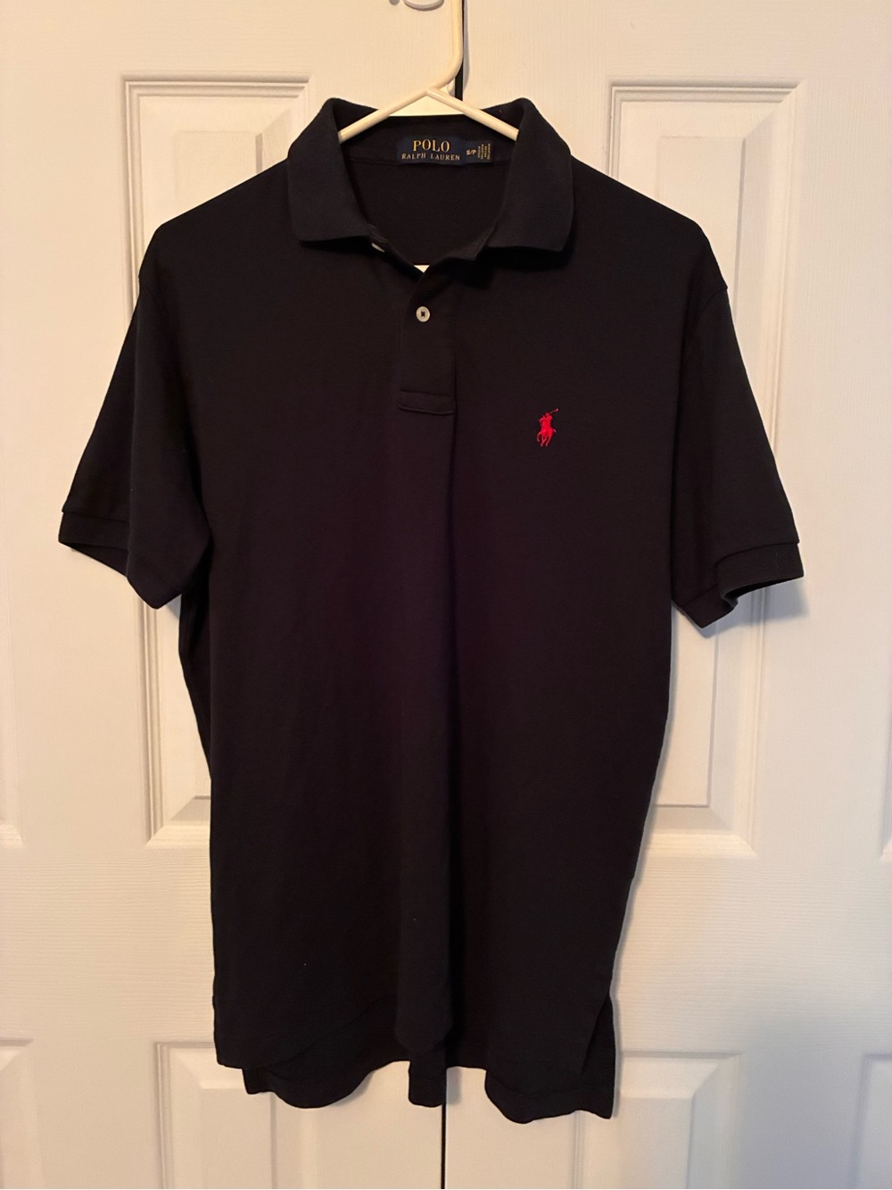 Ralph Lauren Black Polo Shirt with Red Pony Embroidery
